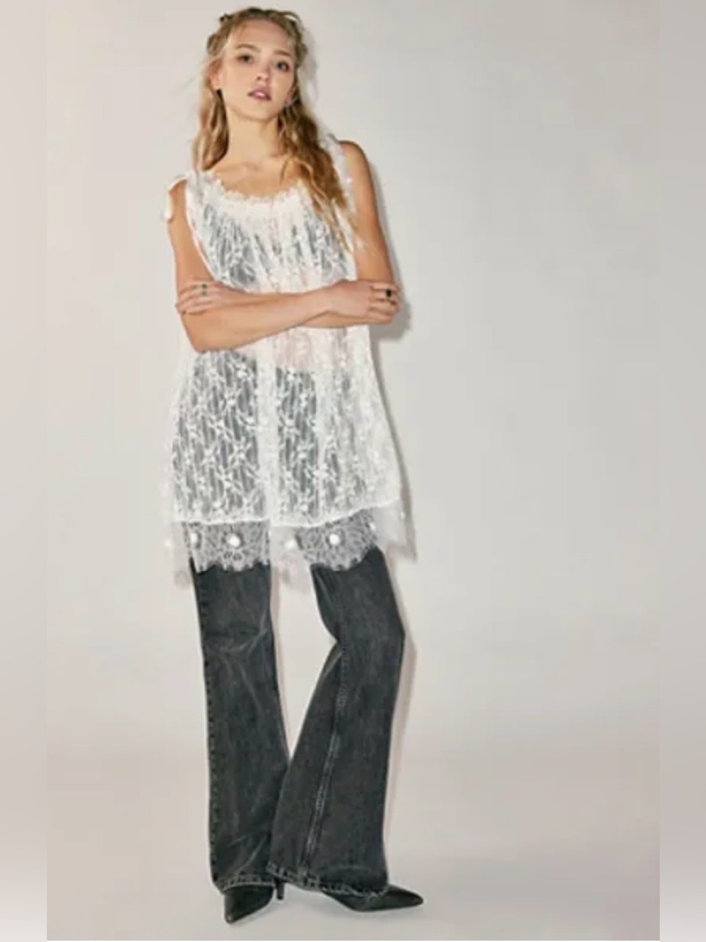 NWOT Free People Good Taste Semi-Sheer Slip Dress Tunic